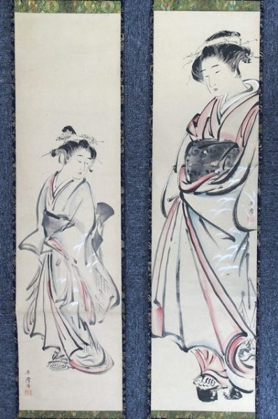 久保田米僊画倭美人図対幅（02-039／25313）