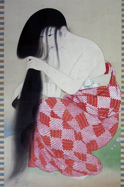 雪洲画美人洗髪図（02-041／25363）